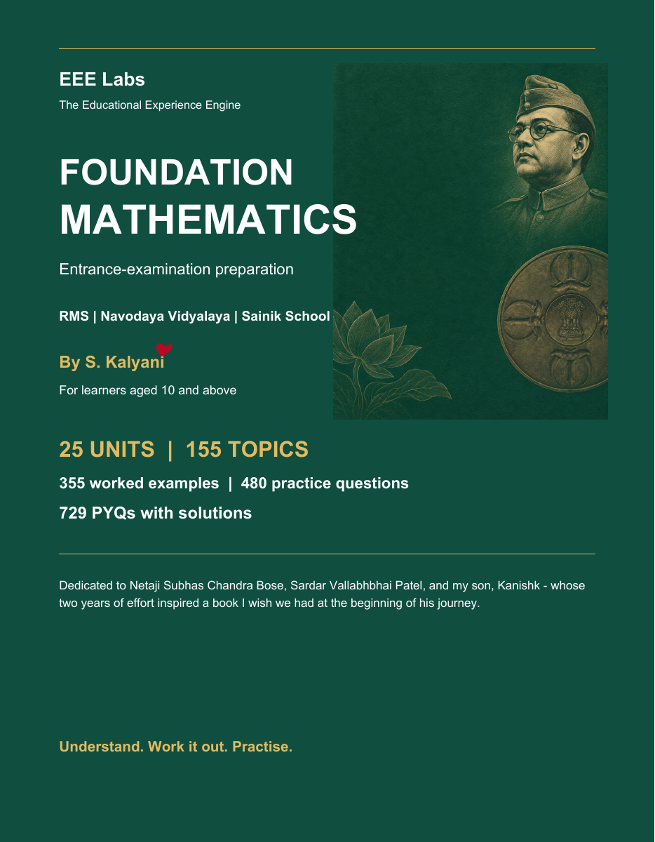 Foundation Mathematics front cover, by S. Kalyani, published by EEE Labs